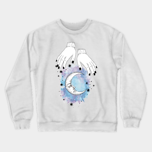 Boho Moon Art Crewneck Sweatshirt by BWXshirts